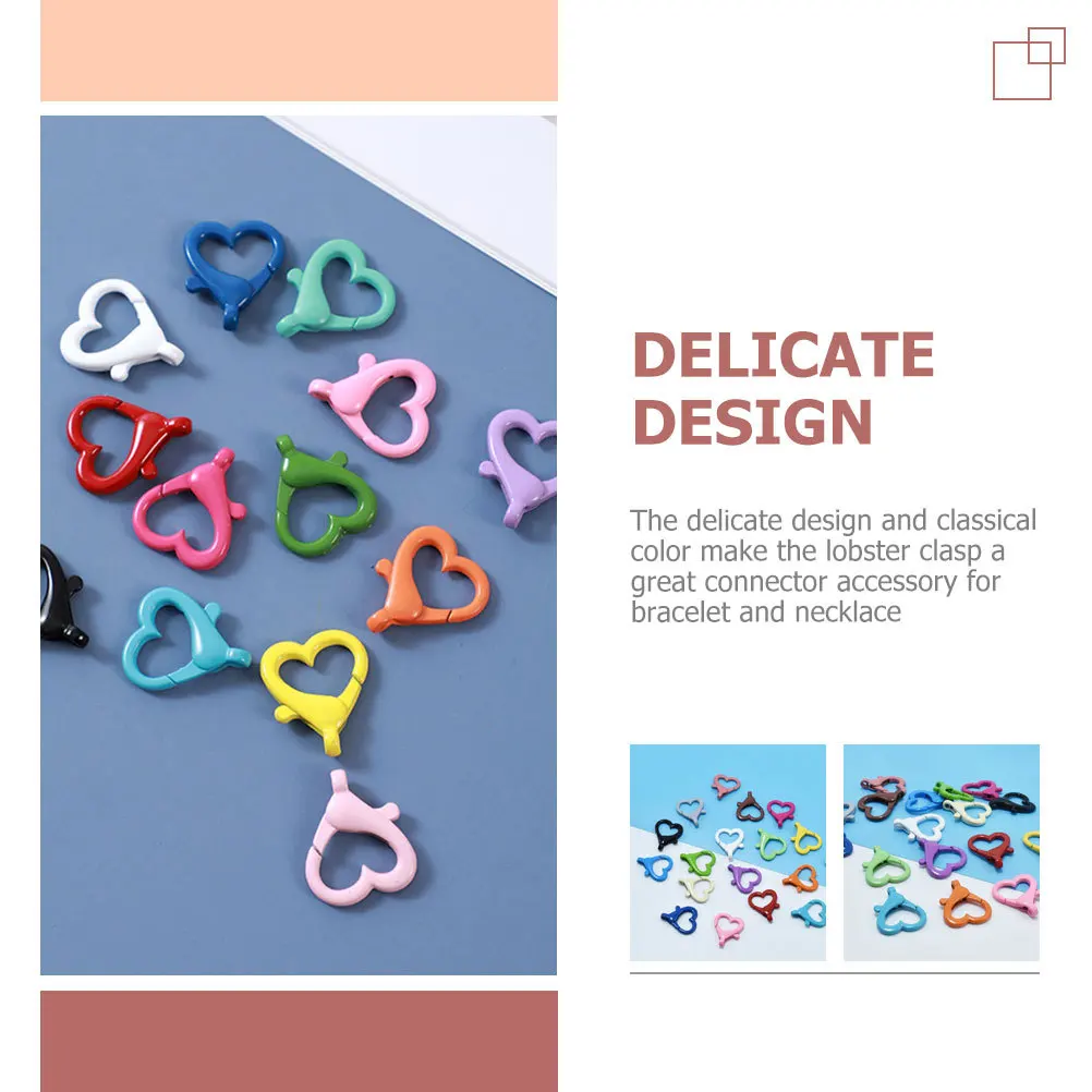 

20Pcs Heart Shape Lobster Clasps DIY Jewelry Making Keychain Connectors Durable Zinc Alloy Connecting Lobster Clasps