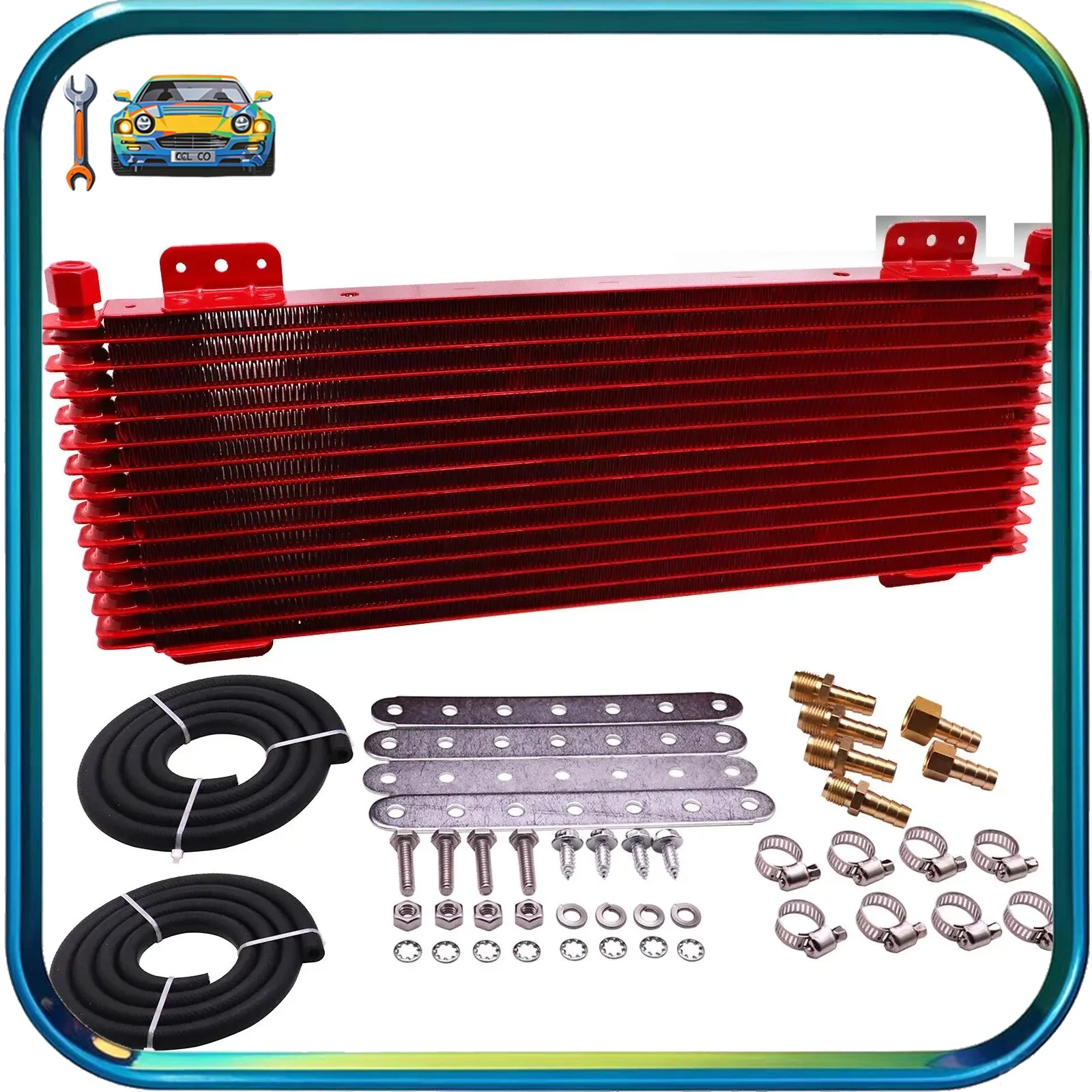 

Pro Tru Cool 40K Transmission Oil Cooler 14 Row Radiator LPD47391 GVW Heavy Duty