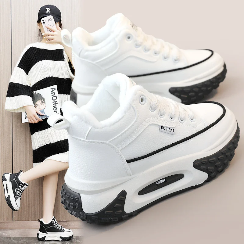 

2023 Winter Chunky Sneakers Shoes for Women Europe Heightening Dad Shoes New Sport Platform Shoes