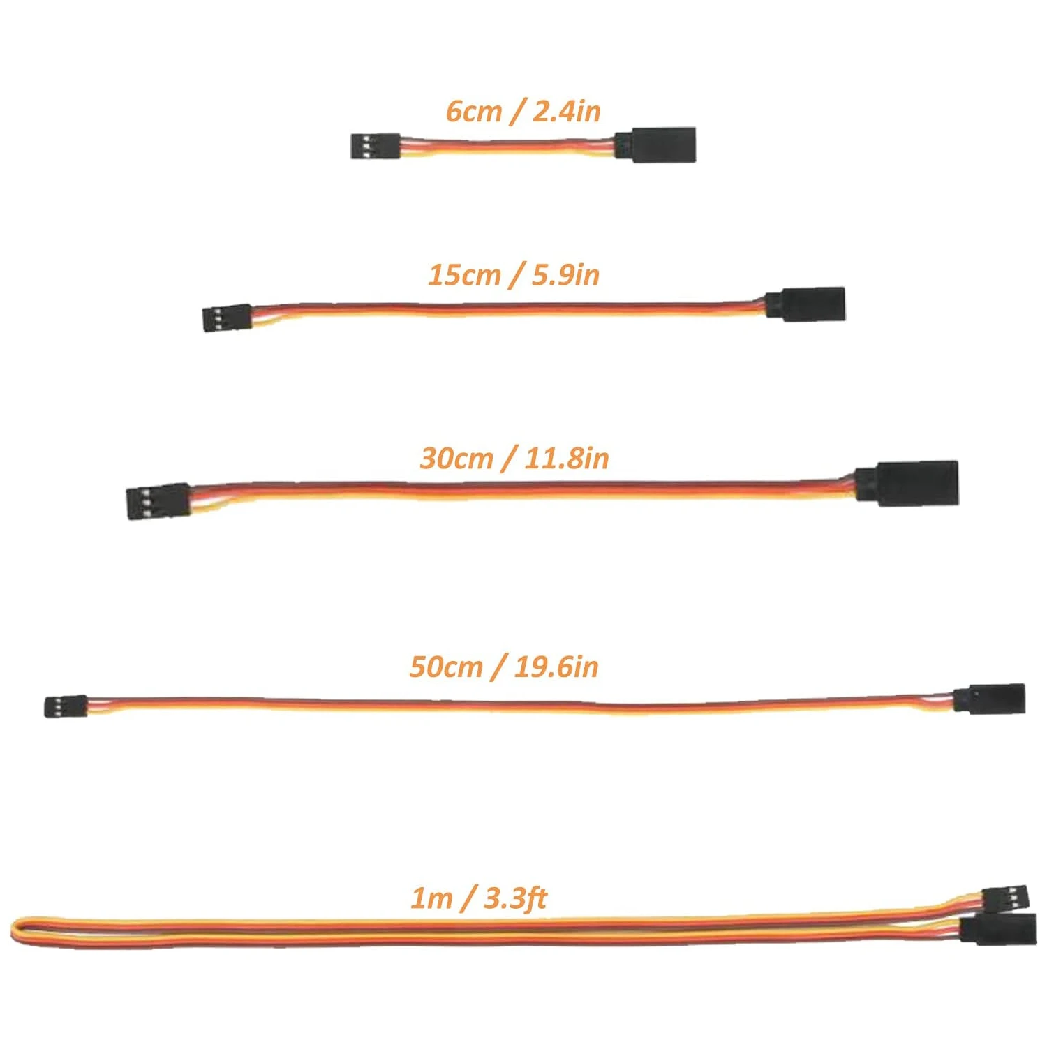 Cavo di prolunga Servo a 3pin da 22 pezzi connettore cavo maschio a femmina 5 tipi per scheda di controllo connessione estensione Servo