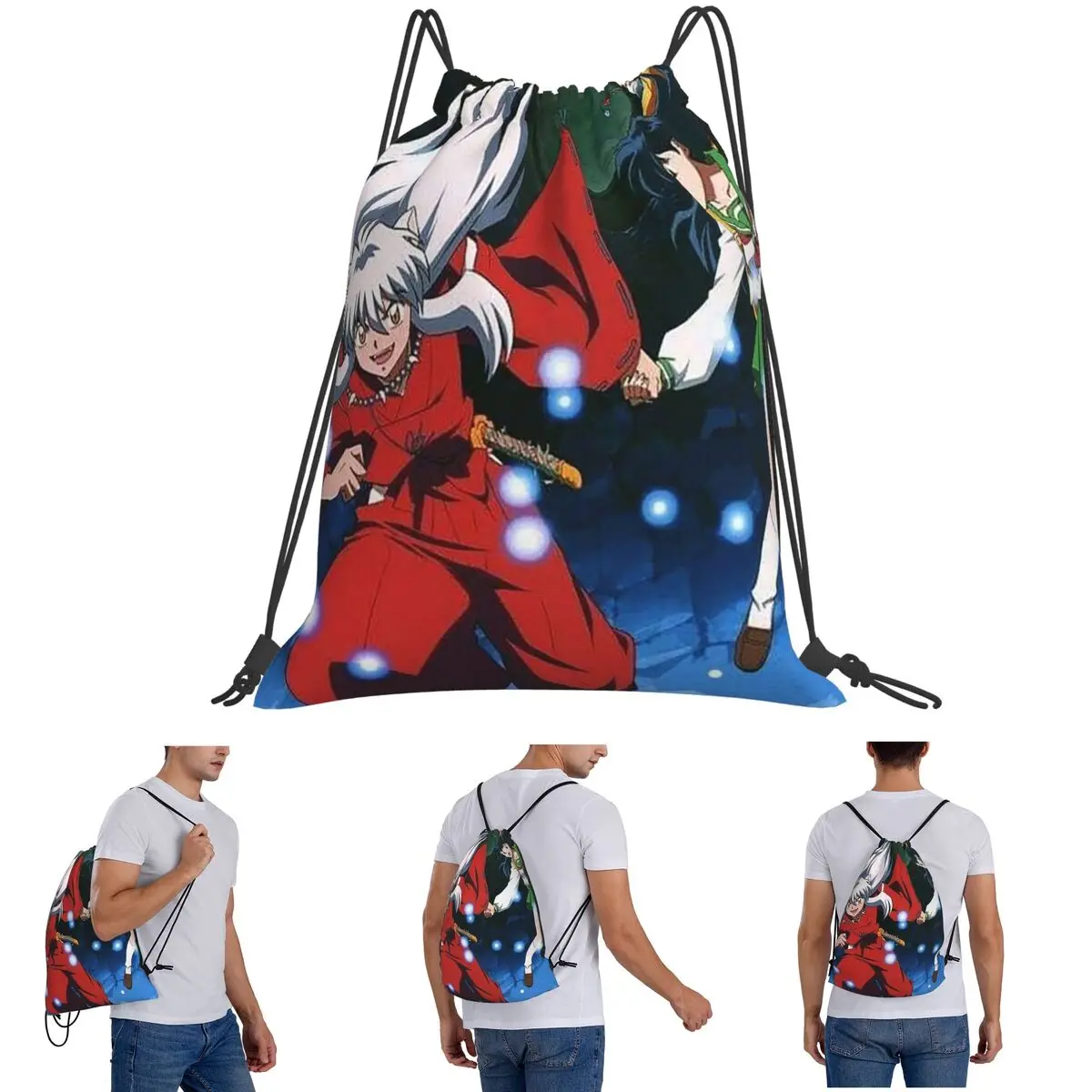 

Inuyasha Anime Kagome Higurashi Backpacks Multi-function Drawstring Bags Sports Bag Book Bags for Man Woman Students