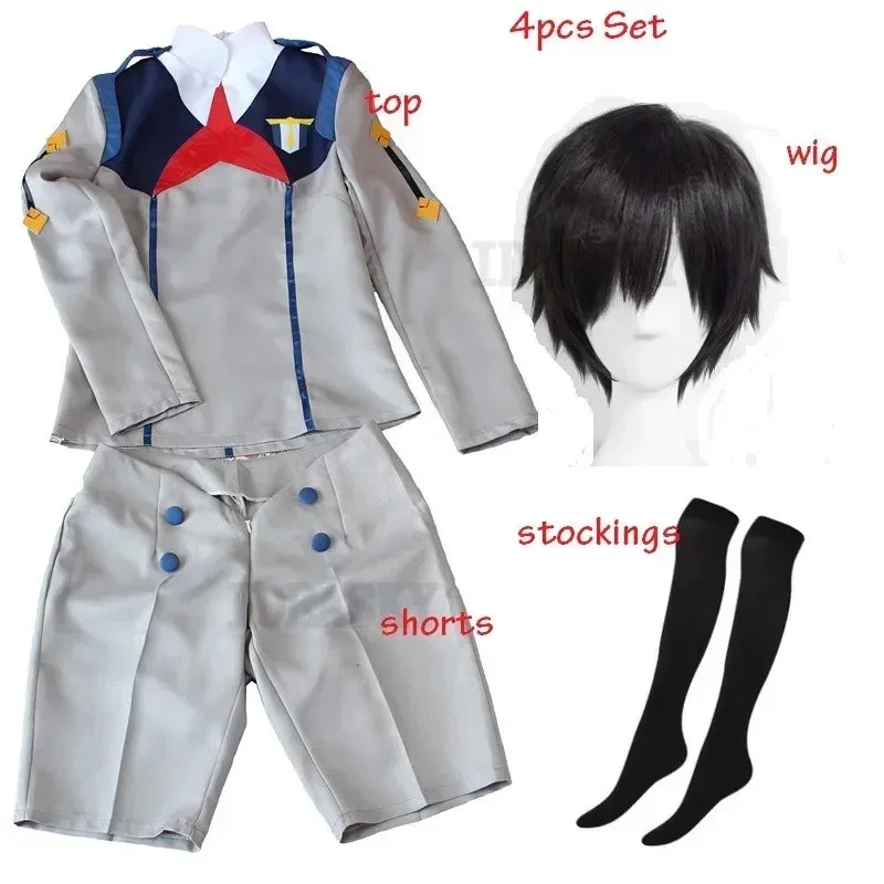 FC6DARLING in the FRANXX Косплей Хиро Ичиго Кокоро Zero Two Косплей Школьная форма Костюм Парик Обувь Аниме Хэллоуин Outfi@FC8!