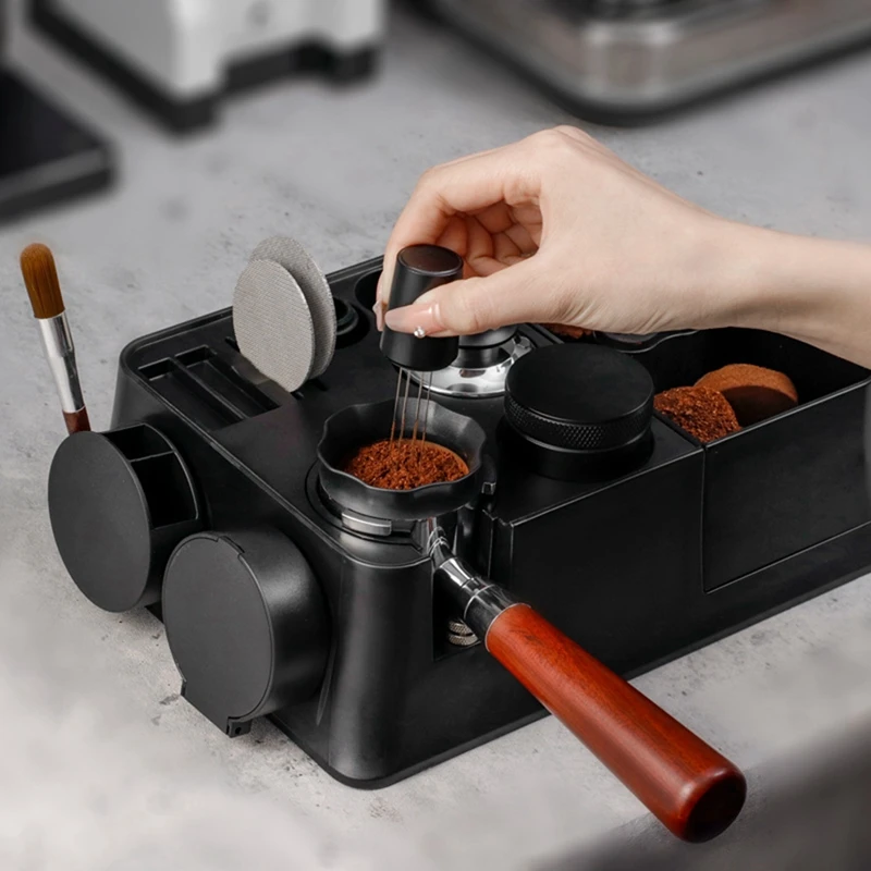 Non-Slip Coffee Tamper Stand, Portafilter Holder, Espresso Tamping Station, Suporte de armazenamento multifuncional para cafeteria