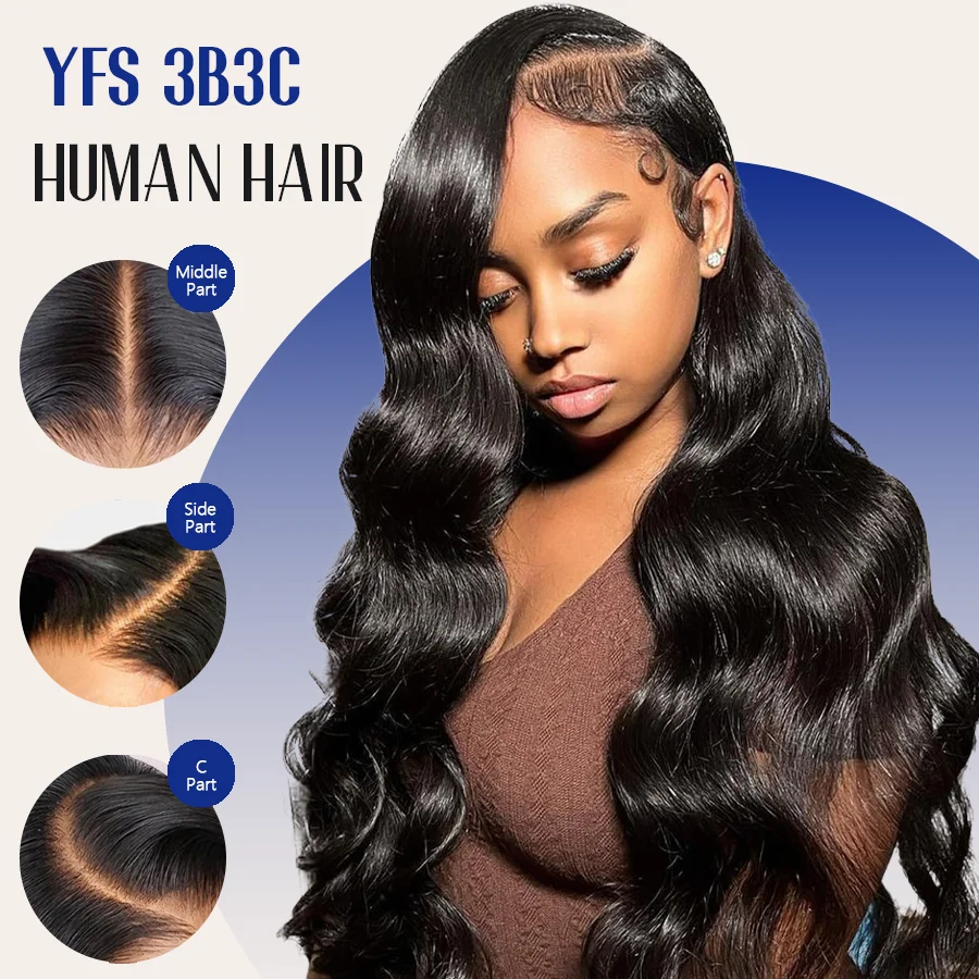Body Wave Human Hair Wigs 40 Inches 200% Density 13x6 13x4 HD Transparent Lace Frontal Wig Black Natural Color 1B Brazilian Hair For Women Pre Plucked image 3