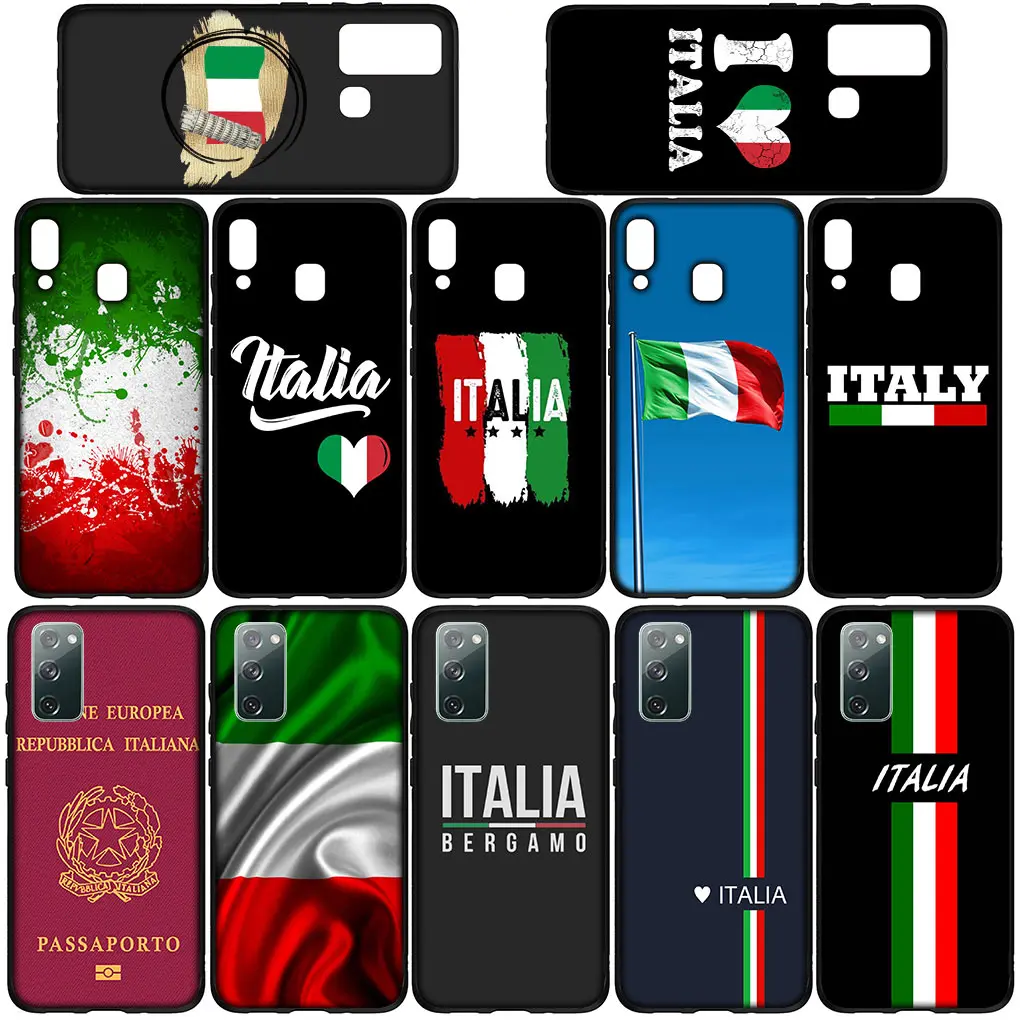 Italy Italia Flag Soft Silicone Cover for Samsung Galaxy S23 S22 S21 S20 Fe Ultra S8 Plus M21 + Casing Phone Case