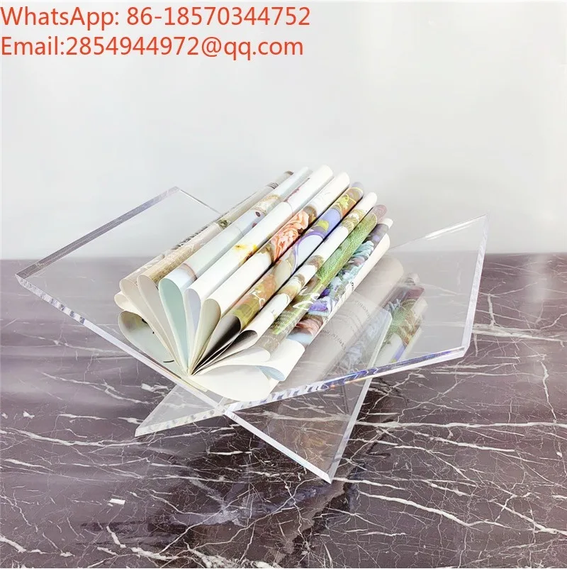 Modern Simple Acrylic Bookshelf, Newspaper Clip Ornament, Magazine Rack, Soft Decoration Jewelry