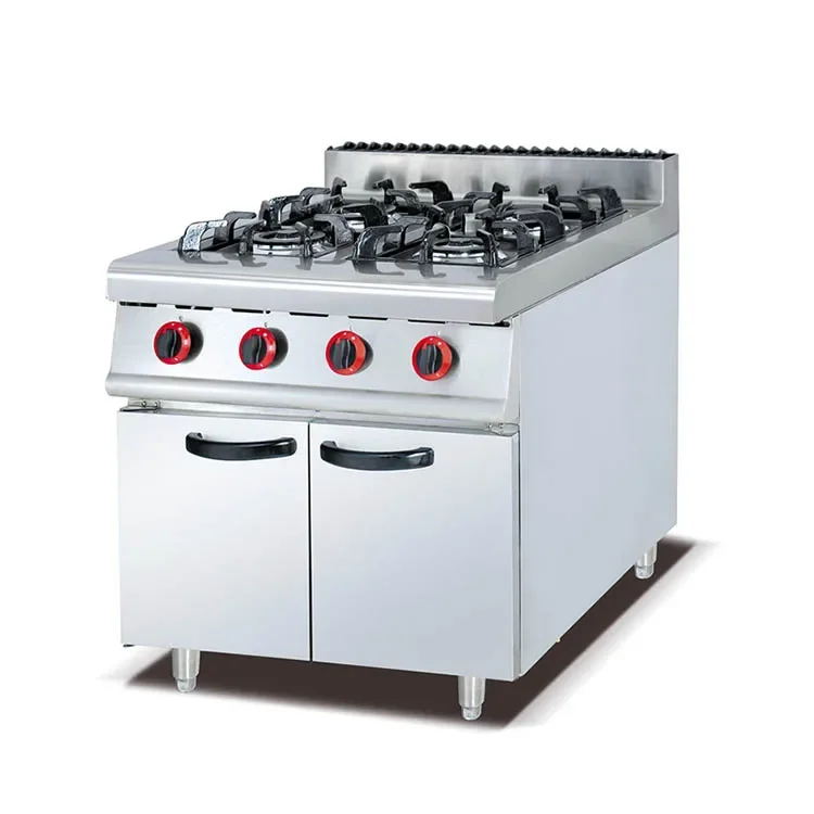 Best selling restaurant stainless steel 4 burner gas range with gas ovens