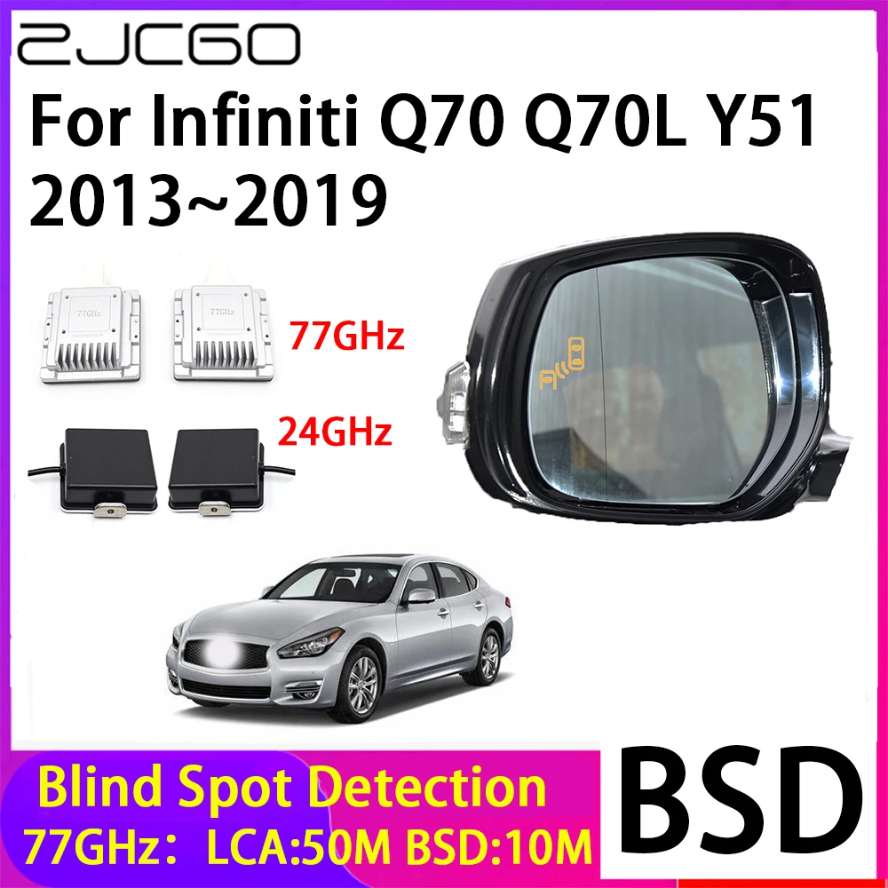 

ZJCGO Car Blind Spot Detection BSD Mirror Rear Radar Detection System for Infiniti Q70 Q70L Y51 2013~2019