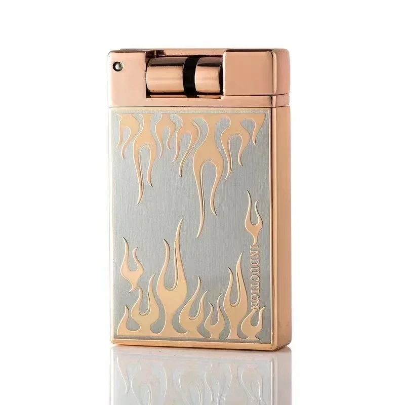 New Gear Roller Touch Electronic Induction Metal Outdoor Windproof Butane Gas Lighter Turbo Torch Jet Red Flame Electric Lighter