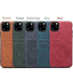 Custodia in pelle per iPhone Xs 11 12 13 14 Pro Max Slot per schede Cover per iPhone 7 8 Plus XR X SE 2020 12 13 Mini Card Pocket Case