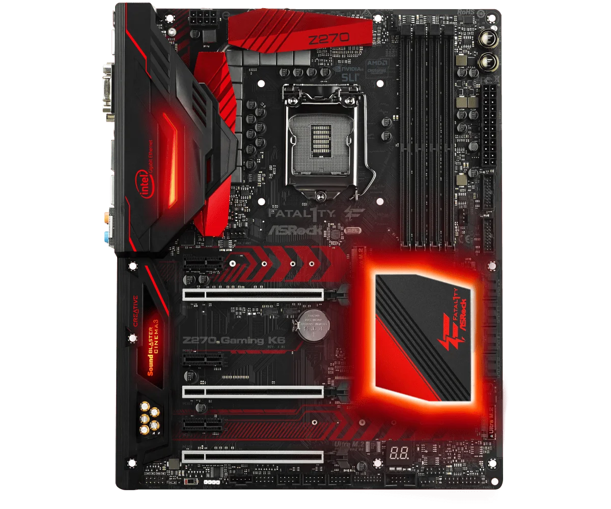 ASRock Z270 GAMING K6 Intel Z270 1151 Motherboard 4×DDR4 64GB support i7-6700 6500 7700 7300 6100 G4400 cpu ATX