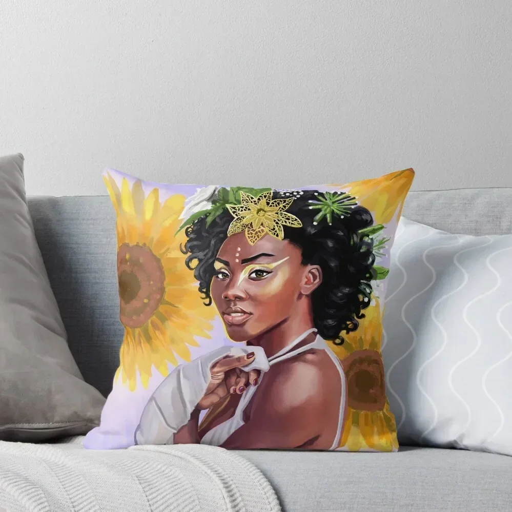 

Sunflowers Throw Pillow Embroidered Cushion Cover Pillowcases Bed Cushions Plaid Sofa pillow