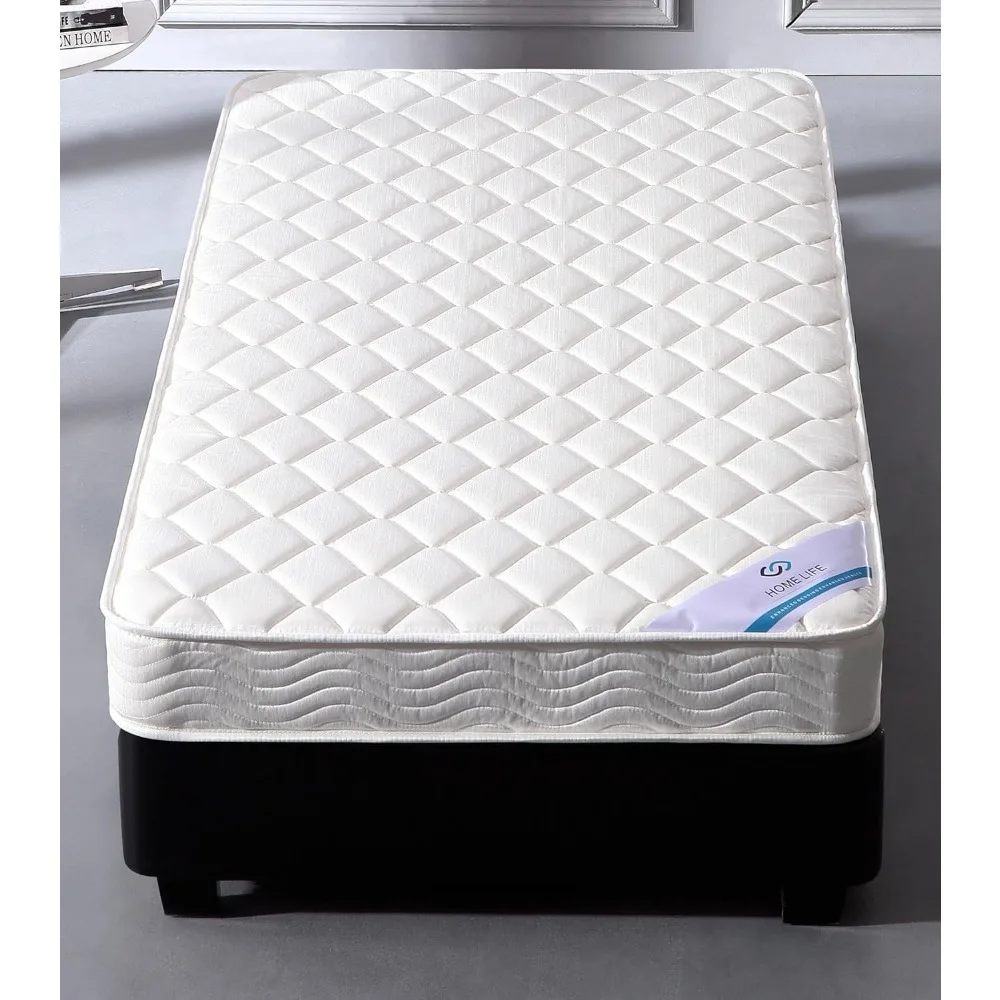 

HomeLife 6 Inch Twin Mattress - Medium Firm Innerspring Support with Tight Top - Memory Foam & Polyester Cover – Lightweight - E