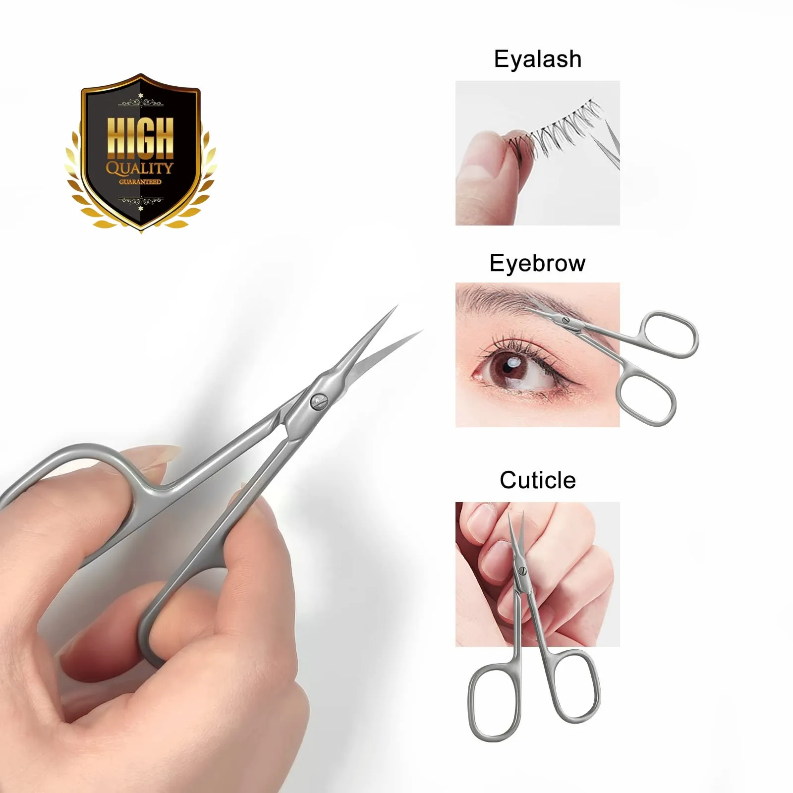 Nail Scissors Precision Curved Blades Quality Surgical Grade Stainless Steel Professional Trimming for Nails Eyebrow Eyelash