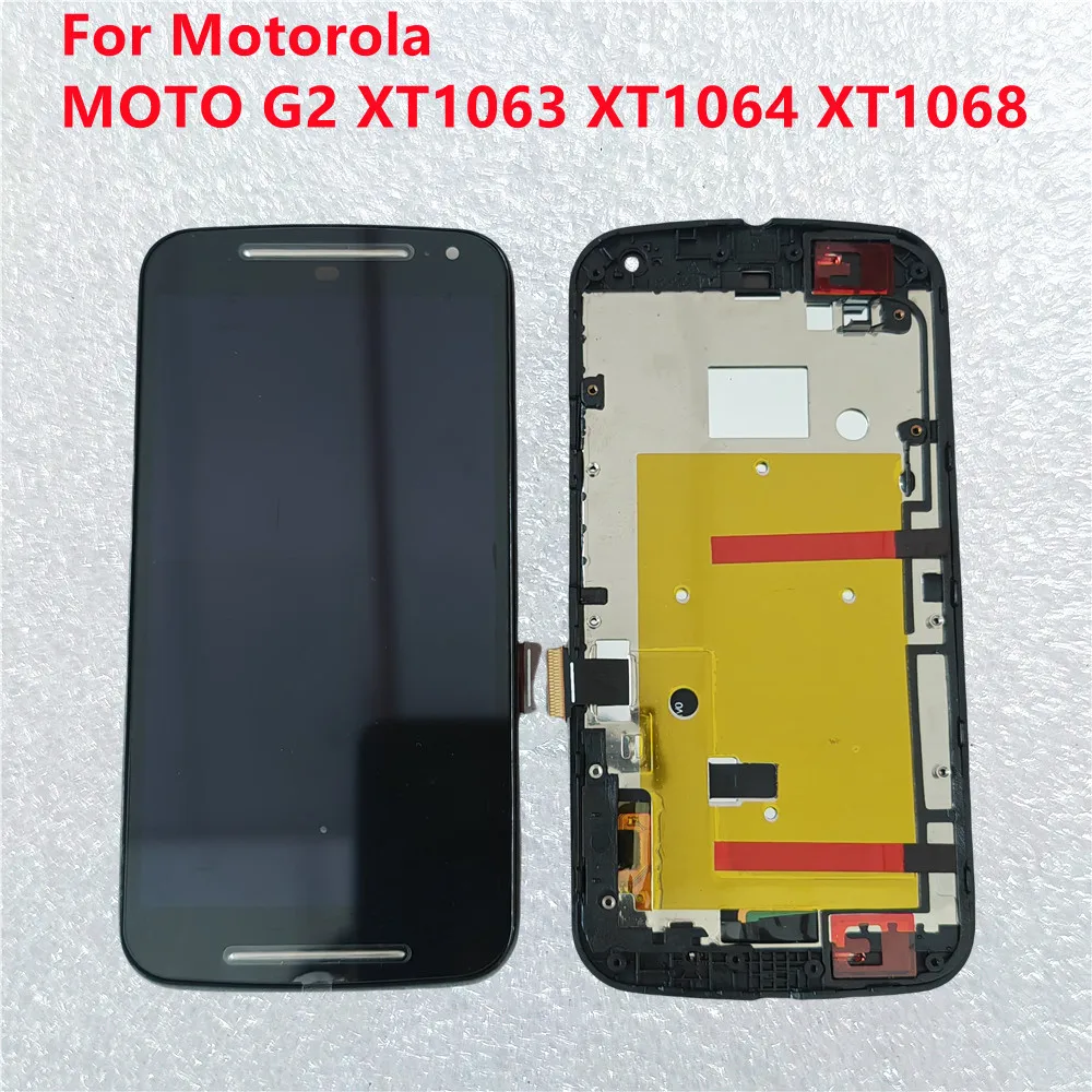 Высококачественный ЖК-дисплей для Motorola MOTO G2 XT1063 XT1064 XT1068 с сенсорным экраном и рамкой, сборка для замены