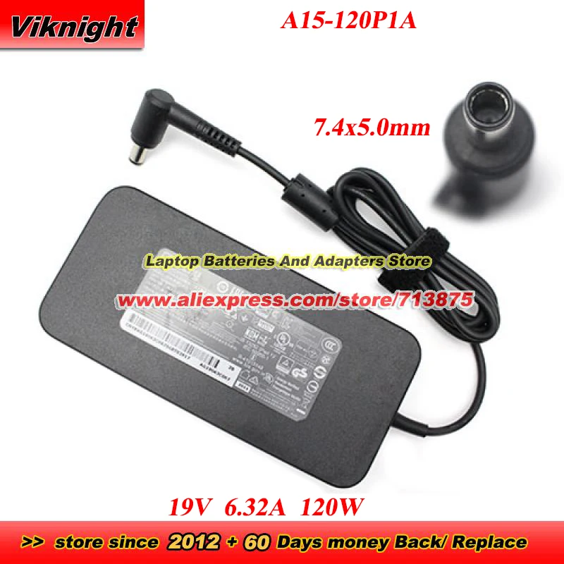A15-120P1A 120W 19V 6.32A AC Adapter for Apex 15 lite NUC11TNH with 7.4x5.0mm No Pin Inside Laptop Power Supply