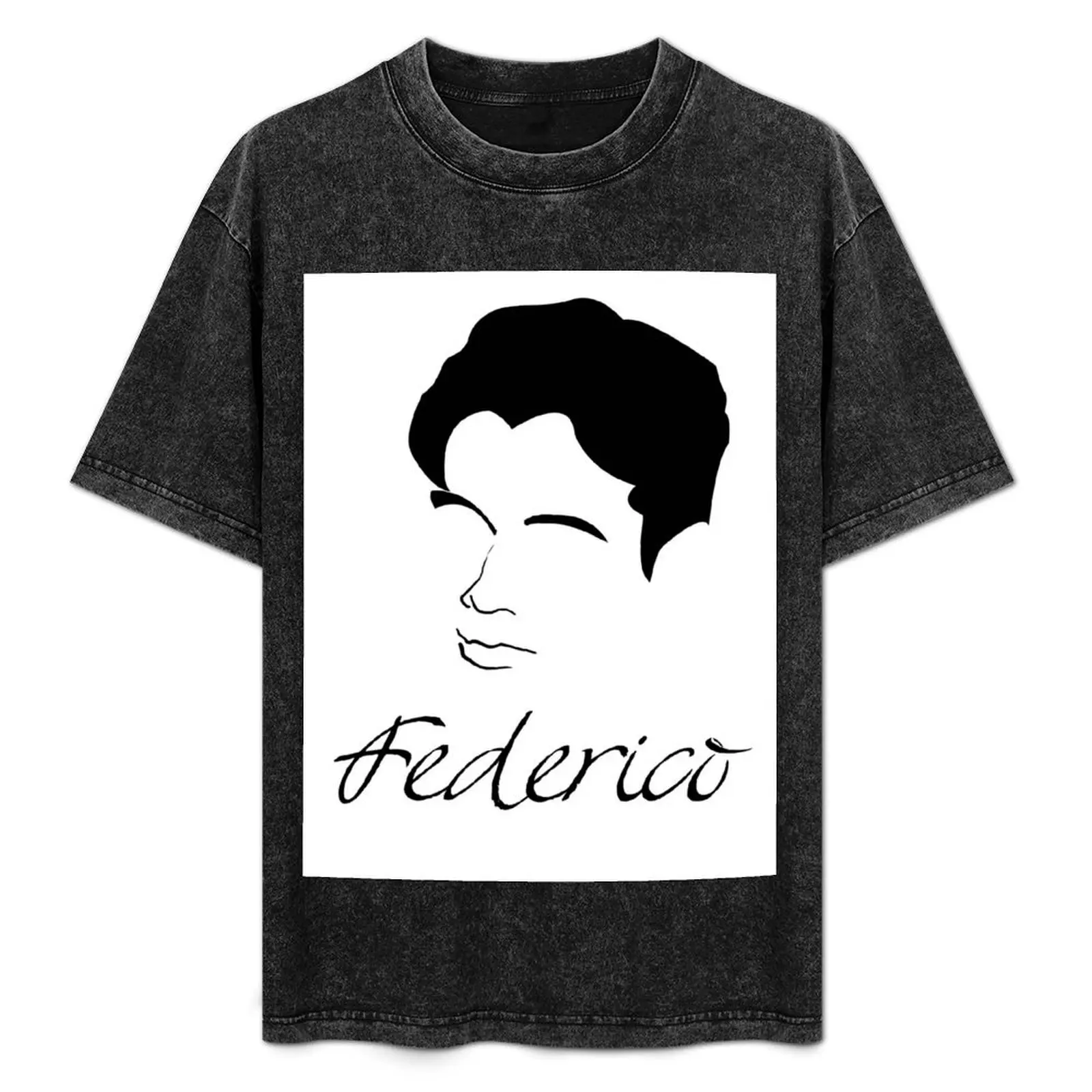 Camiseta Federico García Lorca con estampado de arte lineal simple