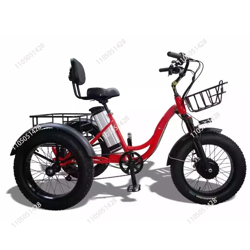 

Tricycle Snow Tire Pedal Power Tricycle Coarse Tire Disc Brake Electric Machining