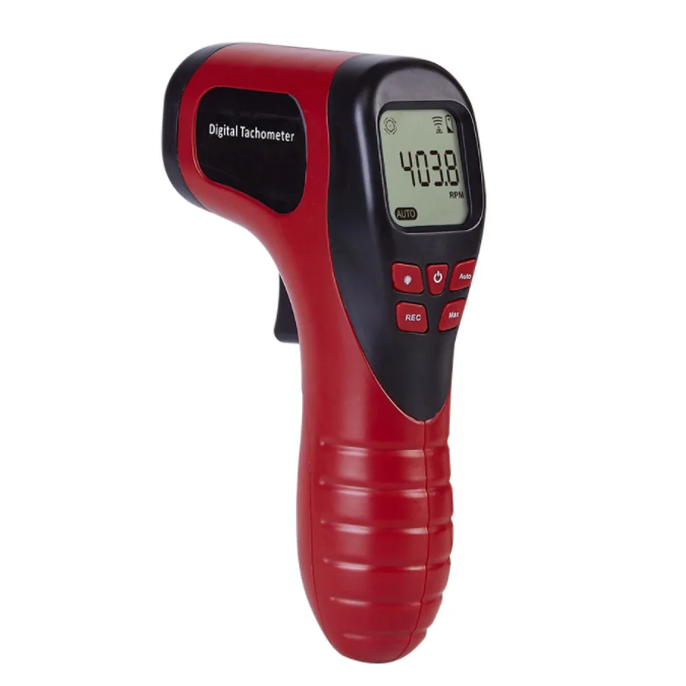 TL-900 Tachometer Digital Tachometer Non-Contact Measuring Range:2.5-99999RPM LCD Motor Wheel Lathe Speed Meter, Red