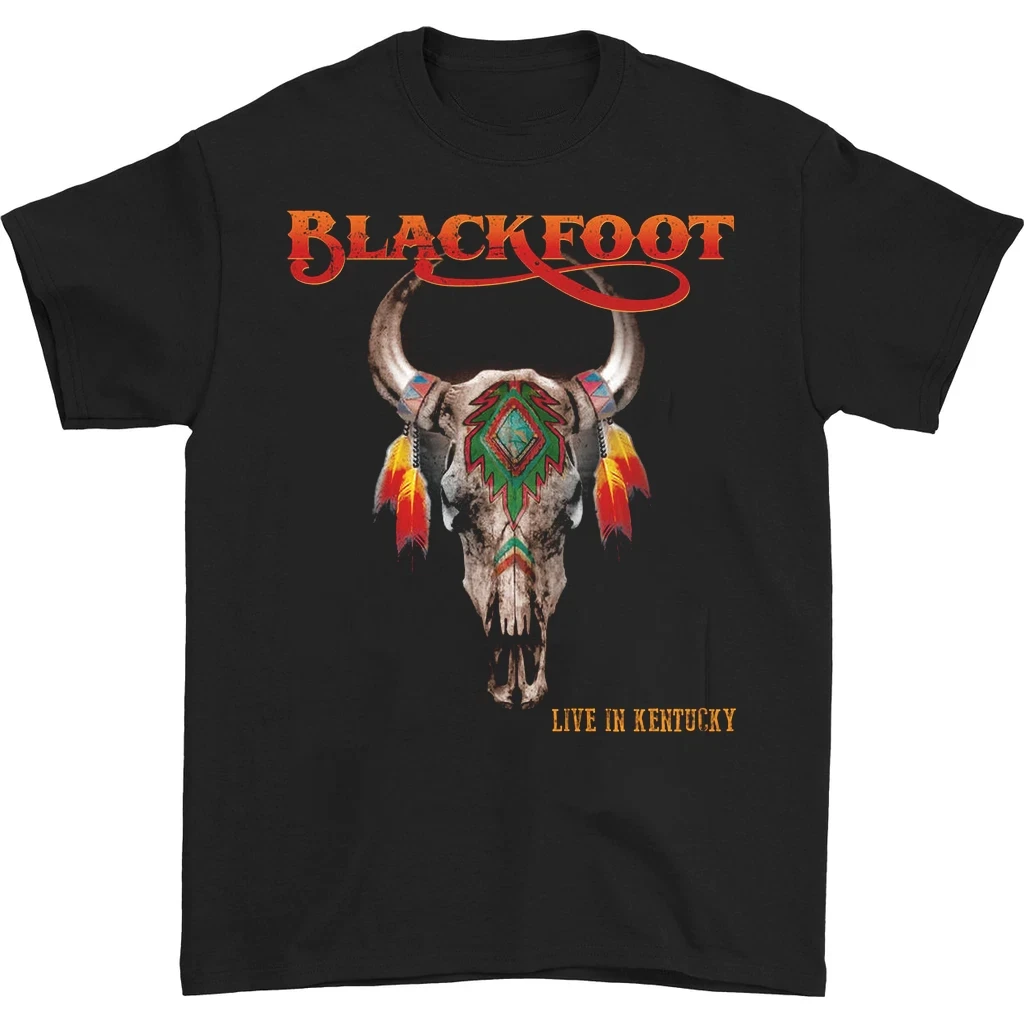 

ГОРЯЧАЯ НОВАЯ футболка Blackfoot Band Live American Street с коротким рукавом для мужчин и женщин, хлопковый топ в стиле ретро в стиле хип-хоп, рок, хлопковый топ с круглым вырезом