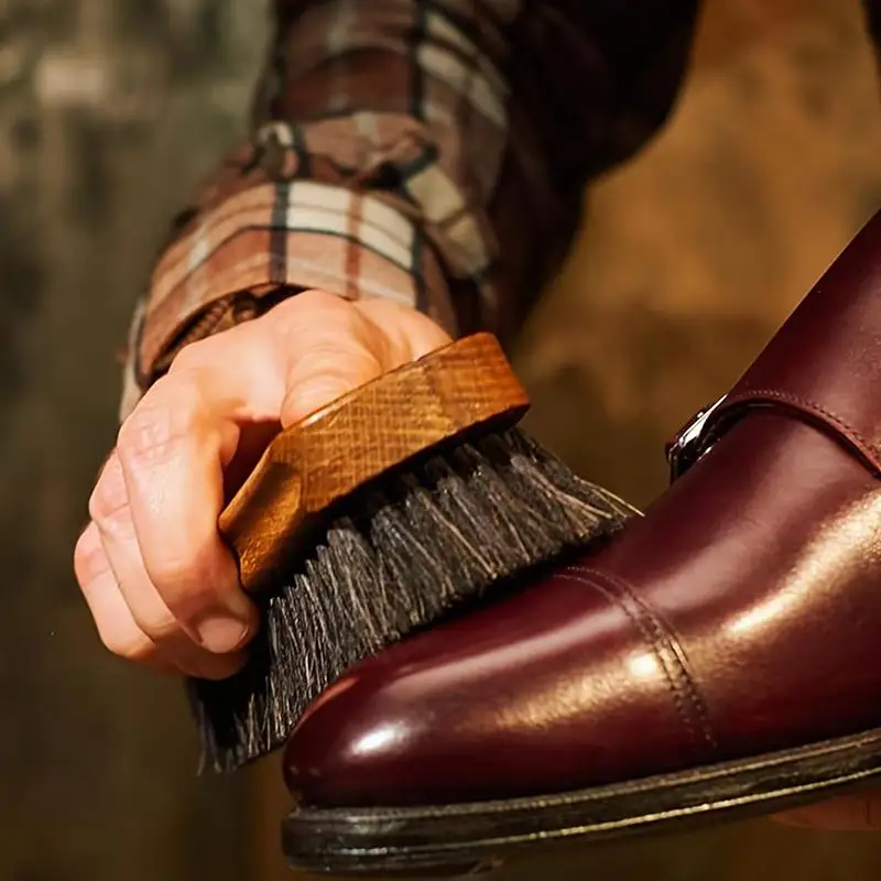2/3-teiliges Pferdehaar-Schuhputz-Bürsten-Set, Polierapplikatoren, Reinigungsbürsten für Lederschuhe und Stiefel, Wildleder-Reinigungsbürste – Detail 6