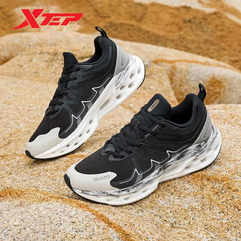 Xtep Running Shoes Men Causal Breathable Comfortable Sports Shoes Shock Absorption Soft Lightweight Male Sneakers 877419110037