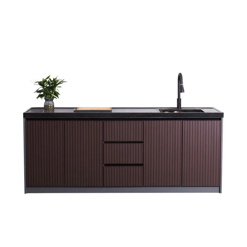 

Outdoor courtyard wash basin storage cabinet garden kitchen aluminum alloy console outdoor