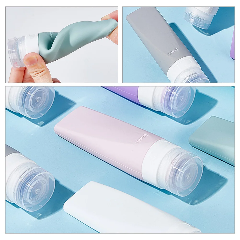 3Pcs Travel Bottle Set Travel Size Silicone Lotion Shampoo Containers 60ml Reusable Portable Toiletry Bottles Shampoo Bottles