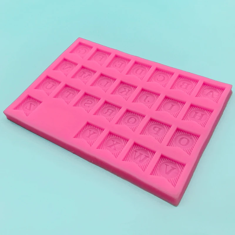 A-Z 0-9 Alphanumeric Flag Number Chocolate Mould Candy Fondant Resin Art Cookie Baking Cake Decorating Tools Silicone Soft Mold