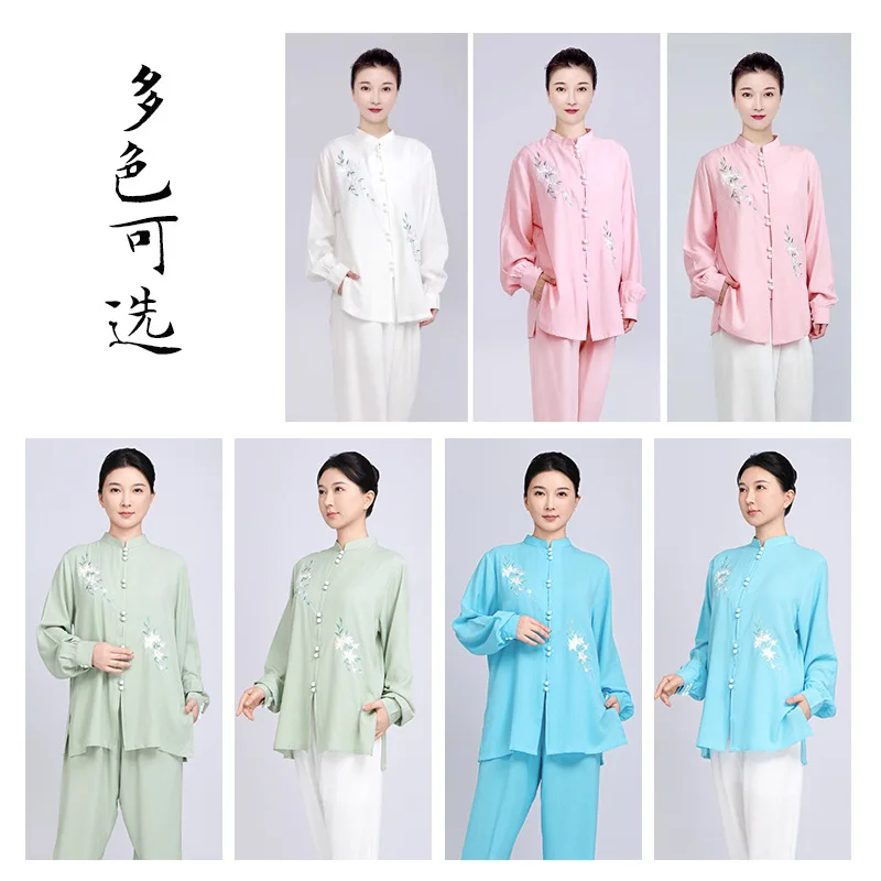 Chinese Martial Arts Performance Tai Uniform Gong fu Wushu Suit Taiji Clothing  Women's Shadowboxing Exercise Short Sleeve view 3