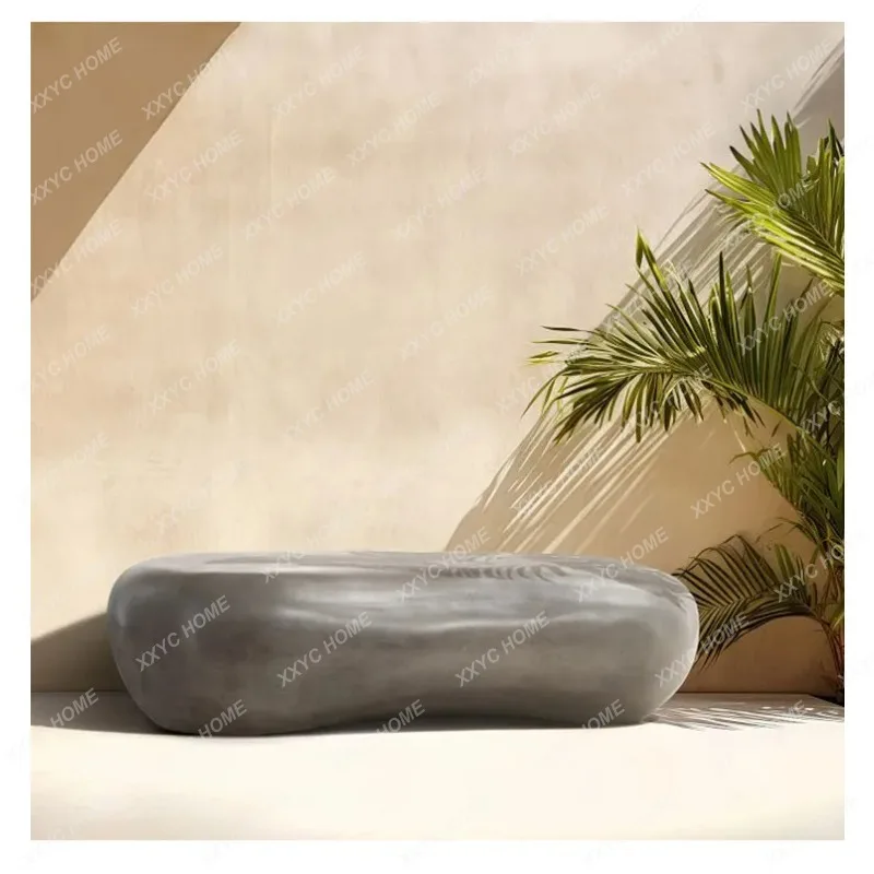 XXOutdoor irregular stone-shaped pier bed and breakfast courtyard creative tea table