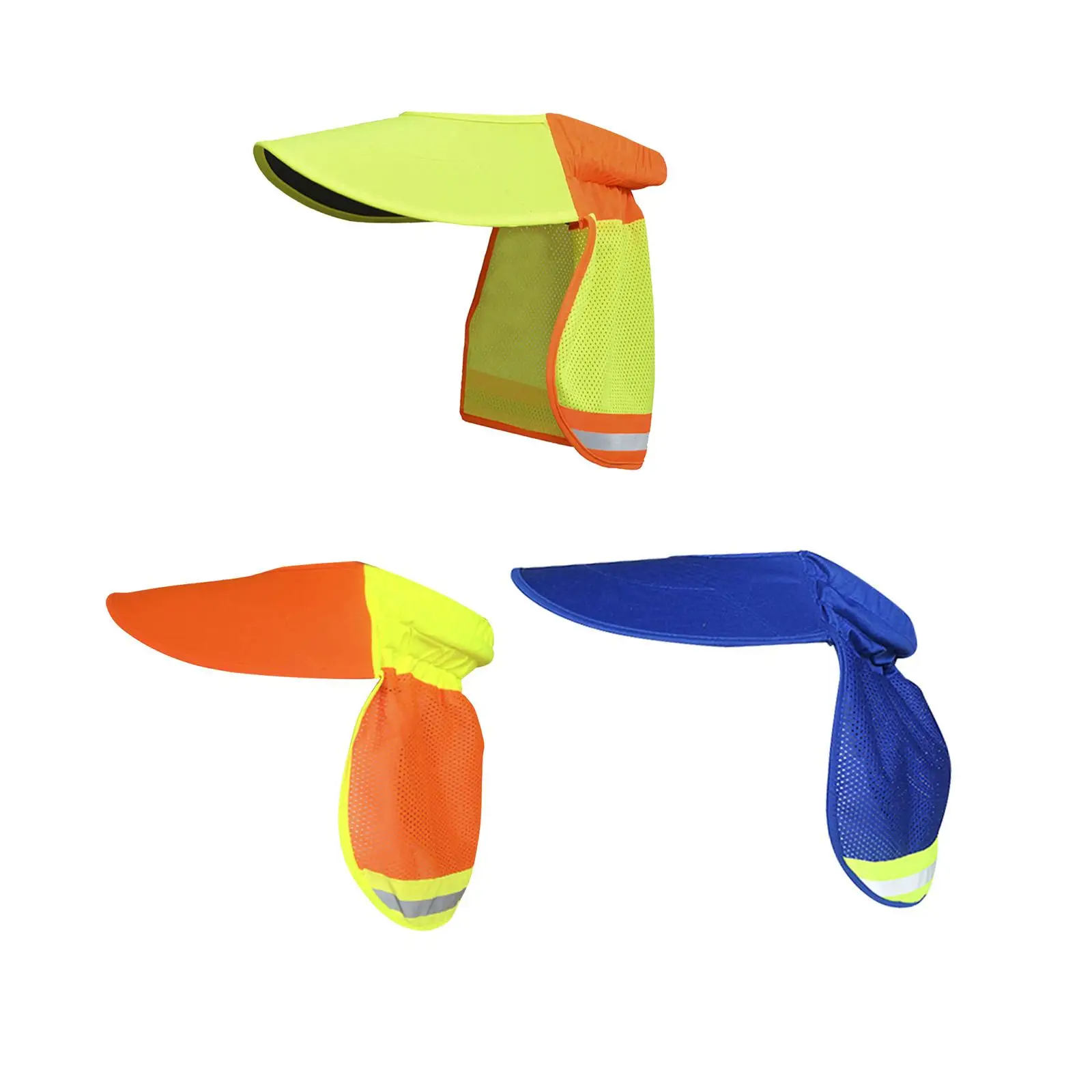 Cuello de malla con sombra para casco, alta visibilidad, con tira reflectante, protector solar para el cuello