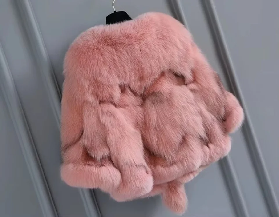 New Real Fox Fur Coat Autumn and Winter Fox Fur Shawls Neckline Jacket Women Natural Fur Vest Shawl Short Trend Lady Fur Poncho