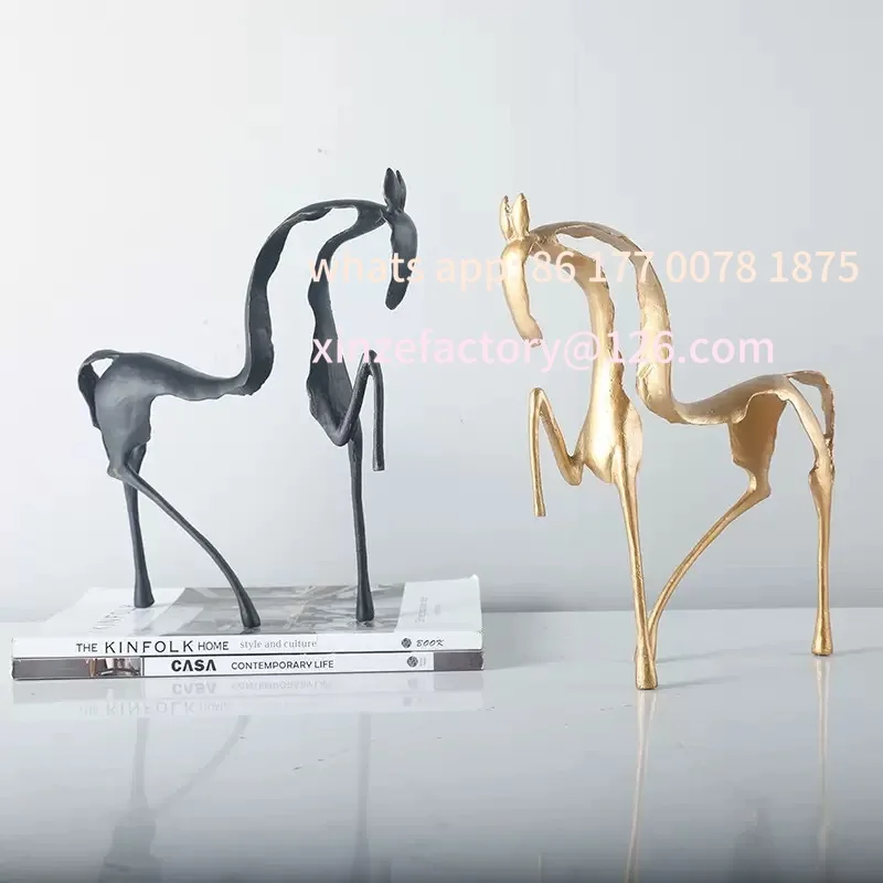 

Customizable Simple Creative Metal Hollow Out Horse Desktop Ornament Animal Sculpture Living Room Decoration Abstract Crafts