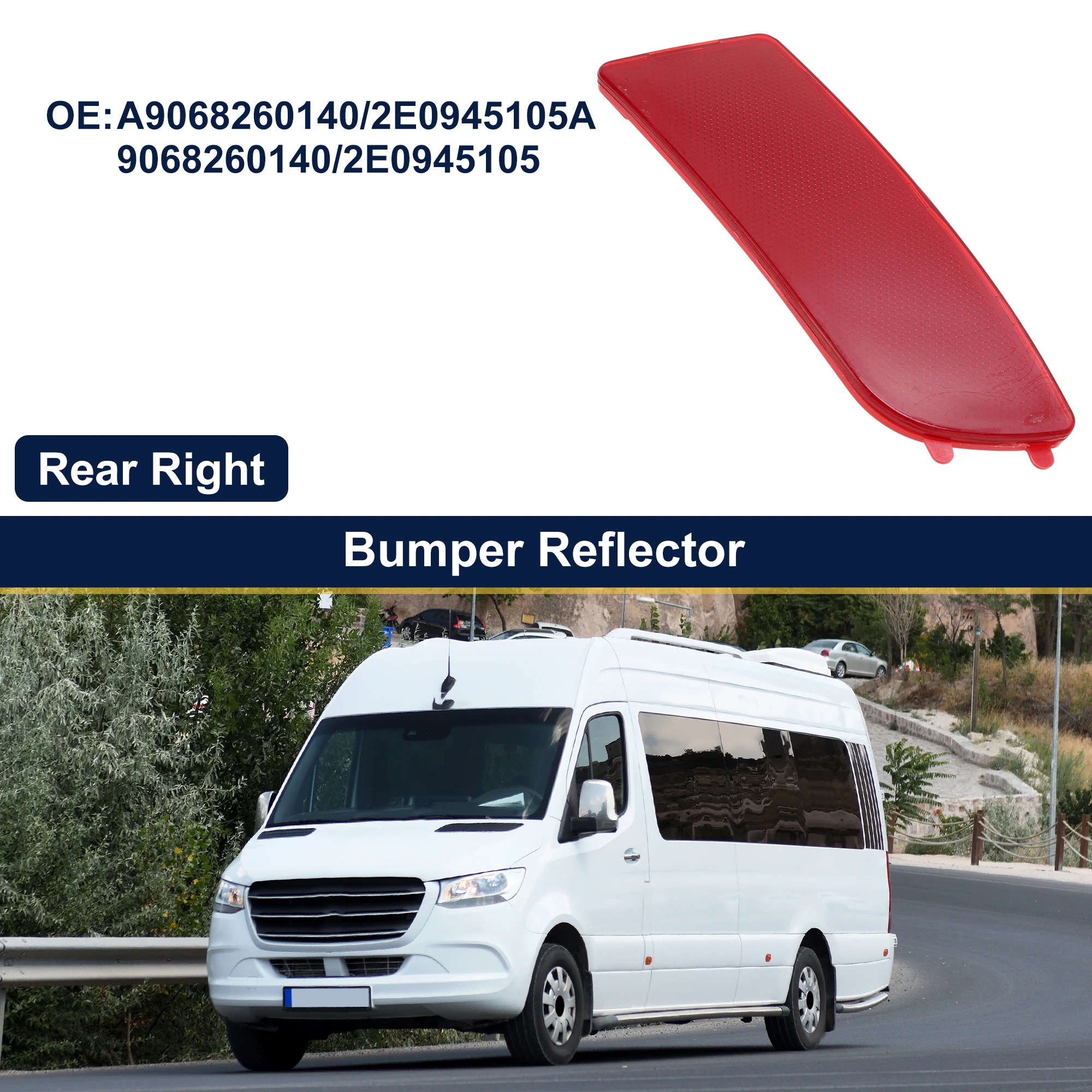 

X Autohaux отражатель заднего правого бампера для Mercedes-Benz Sprinter W906 2006-2024 красный 1 шт.