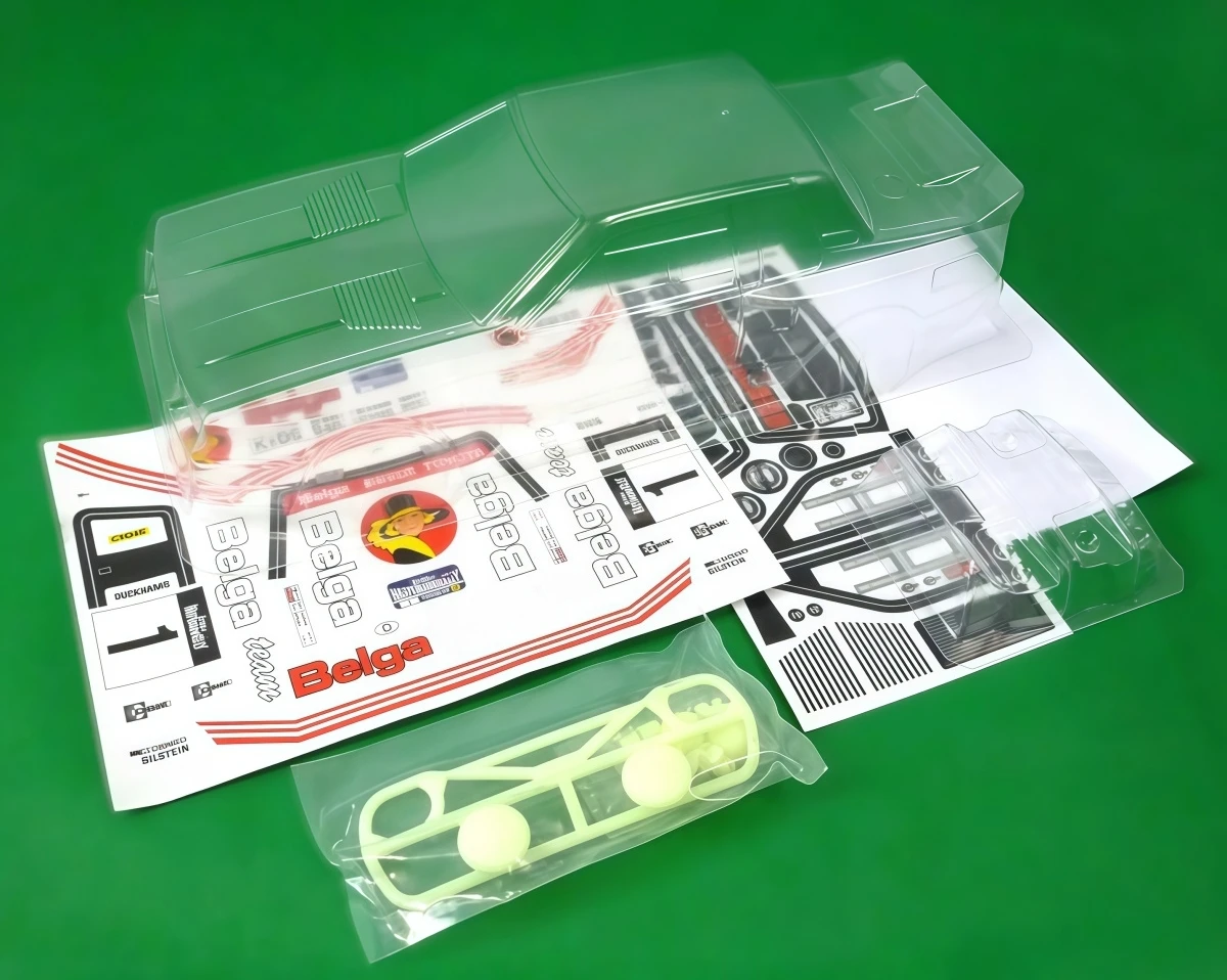 TC164 1/10 TA64 Celica Clear PC Body Shell 190mm Width With Light Buckets and Decals For 1/10 RC Touring Rally Car