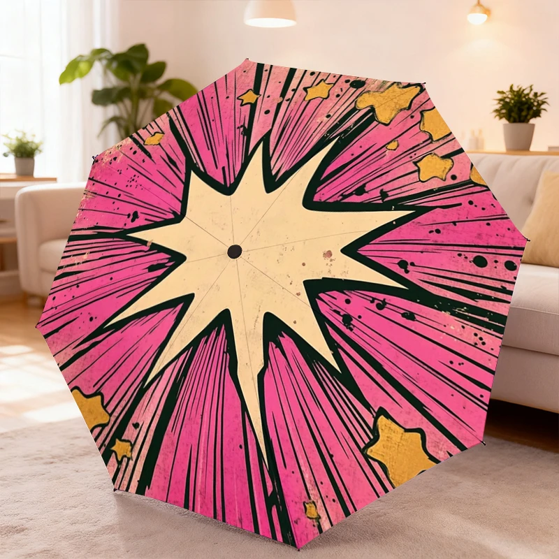 Colorful geometric patterns travel folding umbrellas, portable automatic opening and closing folding umbrellas