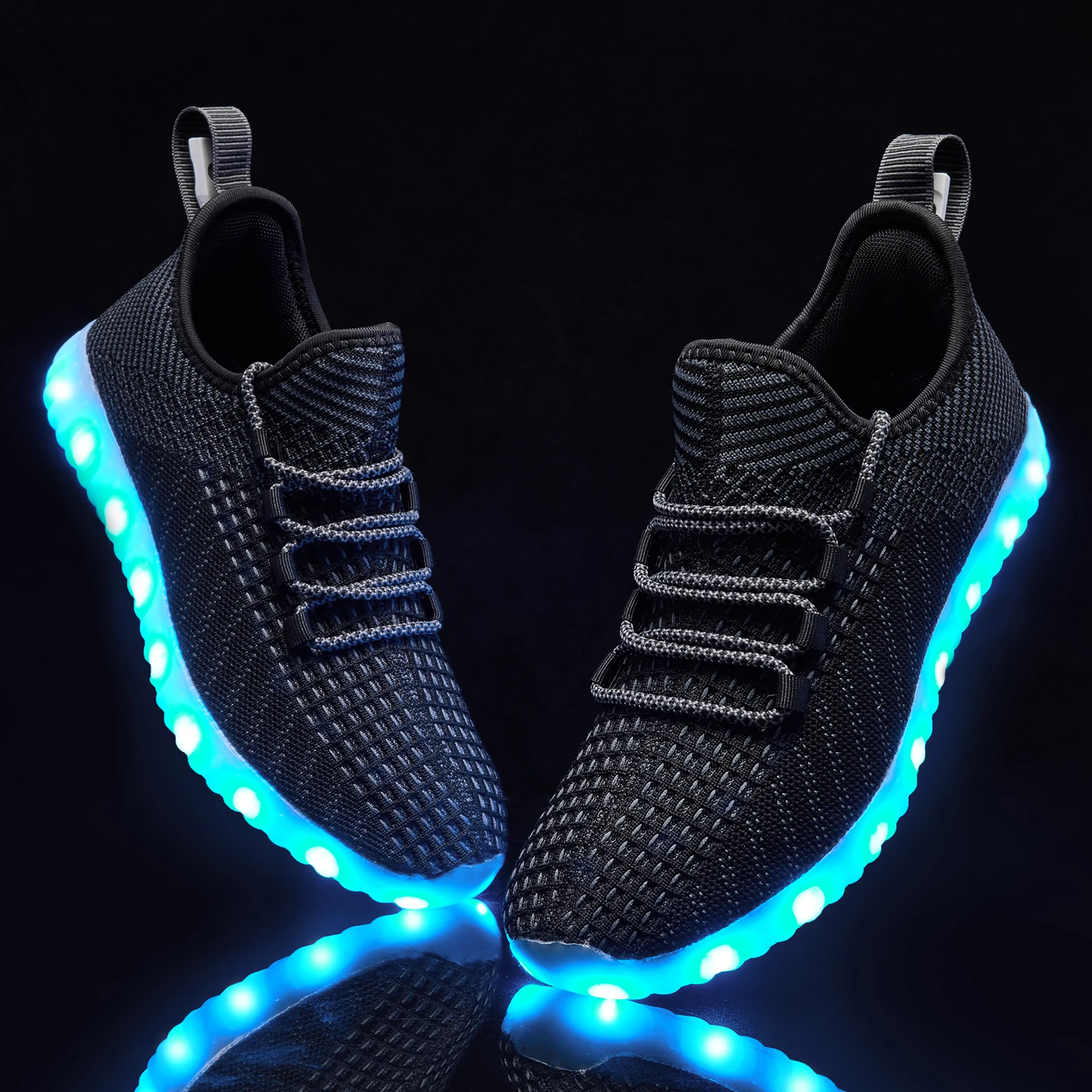 Tägliche Freizeitschuhe für Herren, Schuhe mit schillernden Lichtern, atmungsaktive Mesh-Laufschuhe, weiche und bequeme Herrenschuhe – Detail 10