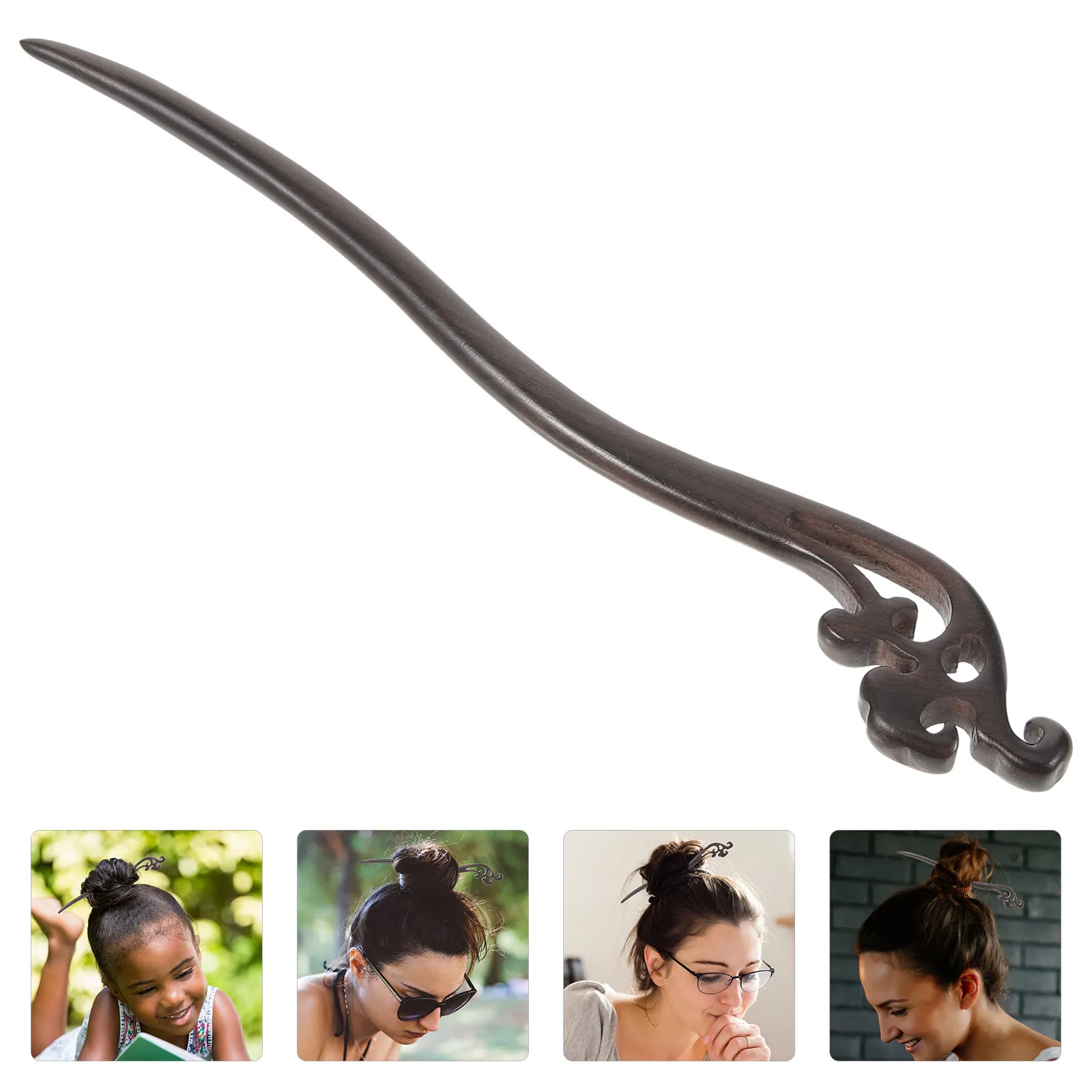 

Ebony Hair Stick Lightweight Comfortable Chinese Hairpin for Party Cosplay Birthday Vintage Wooden Hair Chopsticks for Women