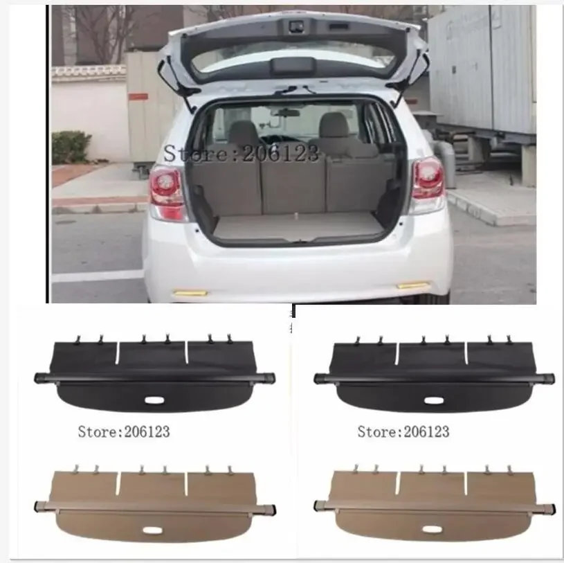 Car Rear Trunk Security Shield Shade Cargo Cover For  Toyota verso EZ 2009 2010 2011 2012 2013 2014 2015 (Black, beige)