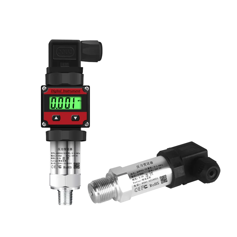 4-20mA LCD Pressure Transmitter 4-20ma 5V 10V Output Sensor Water Oil Gas -1-0-1000bar Pressure Measurment G1/4 Transducer