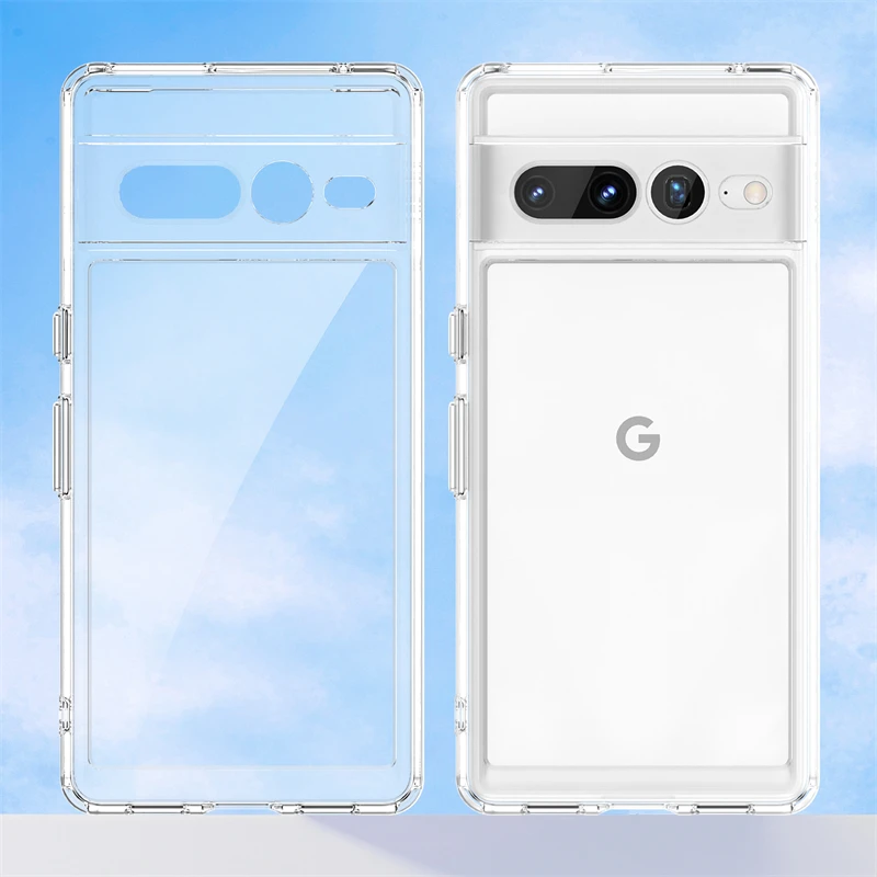 For Google Pixel 7 Pro Case Silicone Clear Border Shockproof TPU Capa Google Pixel 8 Pro 8A 7 Pro 7A 6A Case Phone Protector