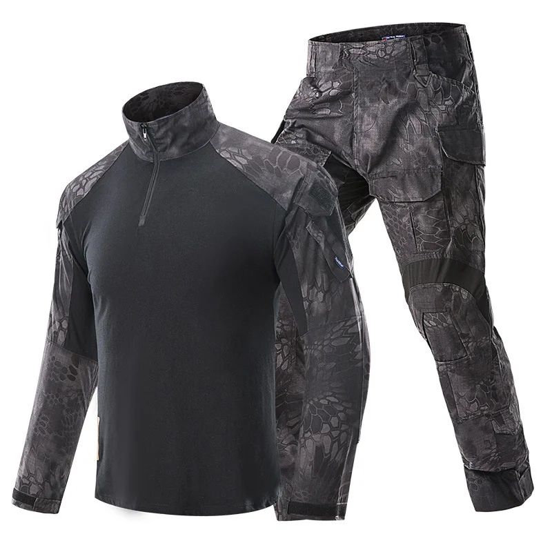 Tactical Suit Men Hunting Training Shirt Pants 2 Piece Sets Outdoor Training Camouflage Quick-dry Ripstop Outdoor Hiking Uniform