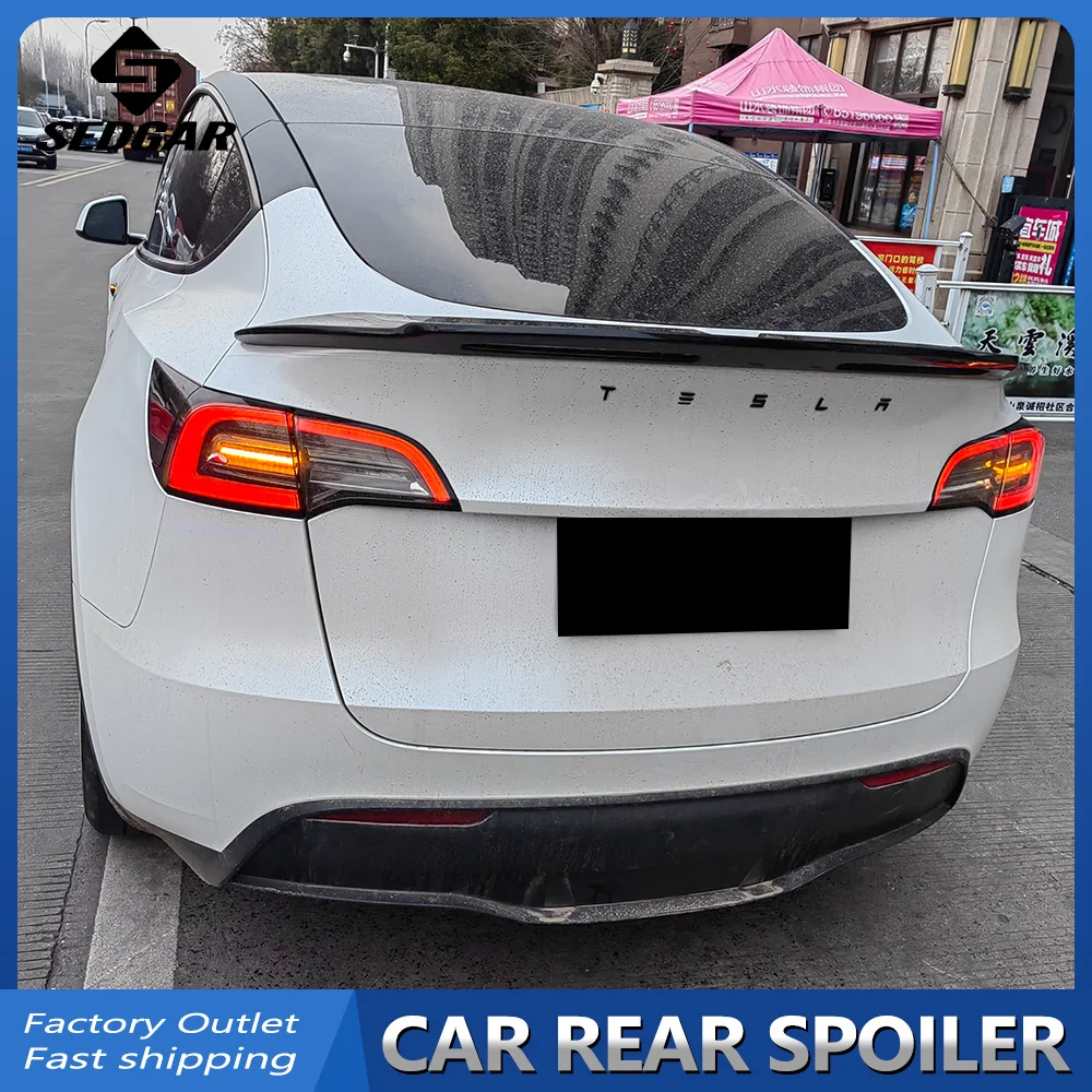 For 2017--2024 Tesla Model Y Trunk Spoiler GEN 1 2 CT Style High Quality ABS Plastic Unpainted Spoiler Trunk Boot Wing Spoiler