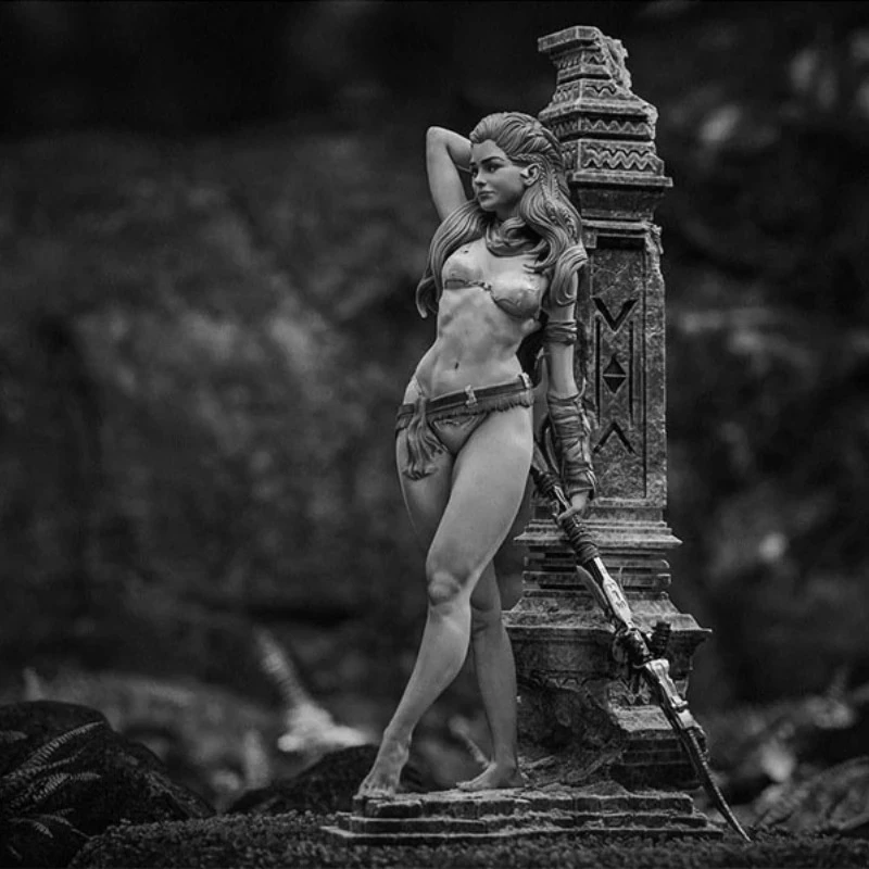 Kit de figurines en résine moulée sous pression, échelle 1/24, guerrier de chasseur NSFW, jouets miniatures de loisirs, non assemblé, non peint, Diorama à faire soi-même