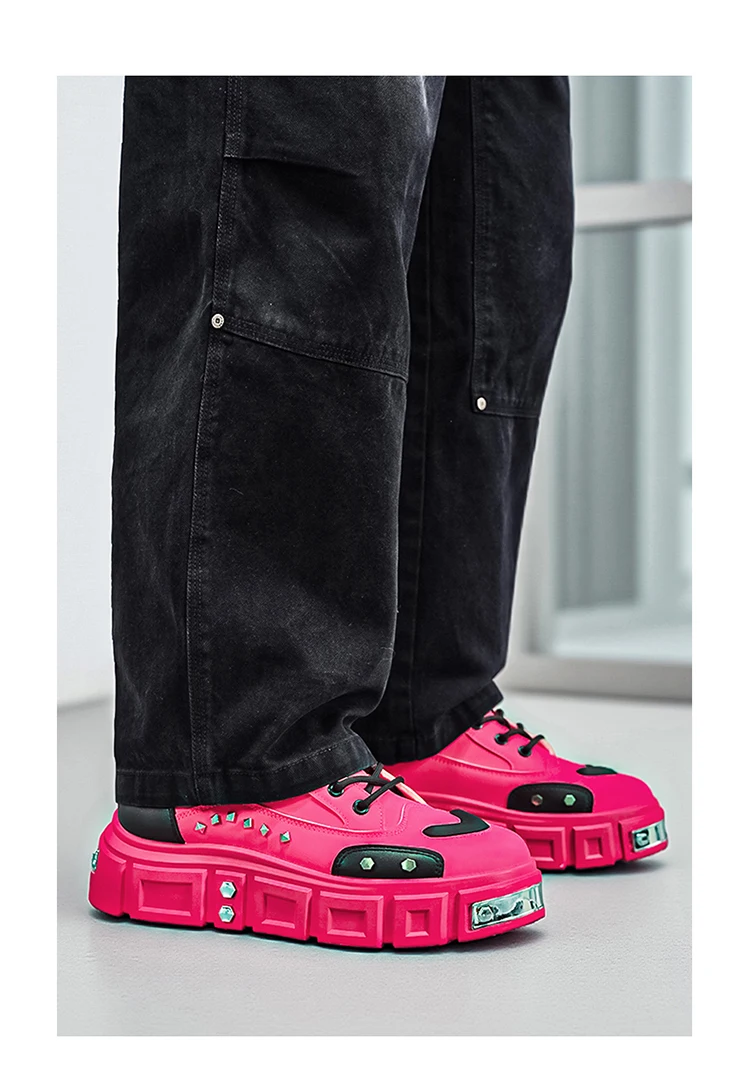 Modische Herren-High-Top-Stiefel, dicke Sohle zur Erhöhung der Körpergröße, vielseitige Freizeitschuhe – Detail 12