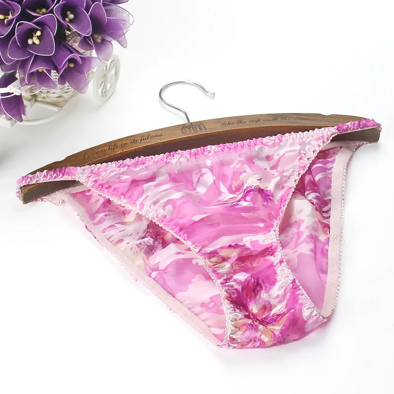 3pcs/lot 100% mulberry silk underwear breathable women\'s shorts sexy girls transparent low waisted triangle pants