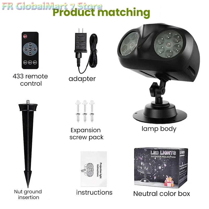 جديد عيد الميلاد تساقط الثلوج أضواء جهاز عرض شكل البومة في الهواء الطلق تسليط الضوء على المشهد الديناميكي LED ندفة الثلج مصباح إسقاط #6