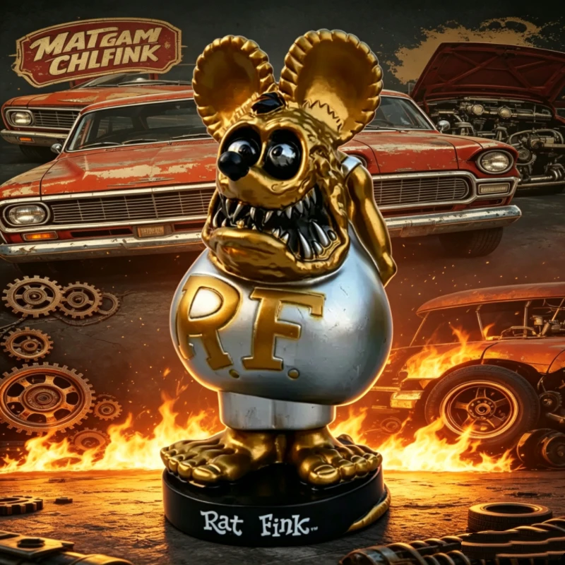 Многоцветная фигурка Rat Fink, Big Daddy Ed Roth Kustom Kulture, фигурка-бобблхед в стиле Hot Rod, ретро-игрушка Wacky Wobbler для коллекционеров