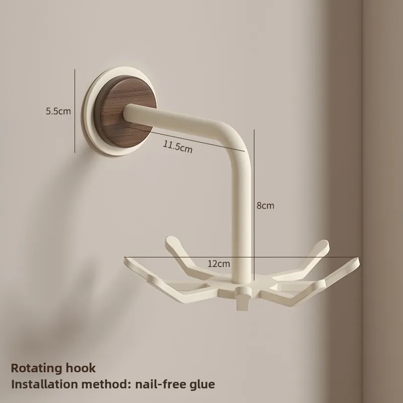 Walnut Wall-Mounted Kitchen Rack - Multi-Functional Organizer for Pot Lids, Knives & Utensils, No-Drill Space Saver
